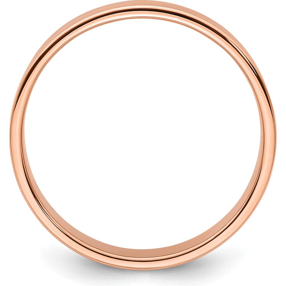 14K Rose Gold 5mm Lightweight Flat Wedding Band - Size 7 by 0