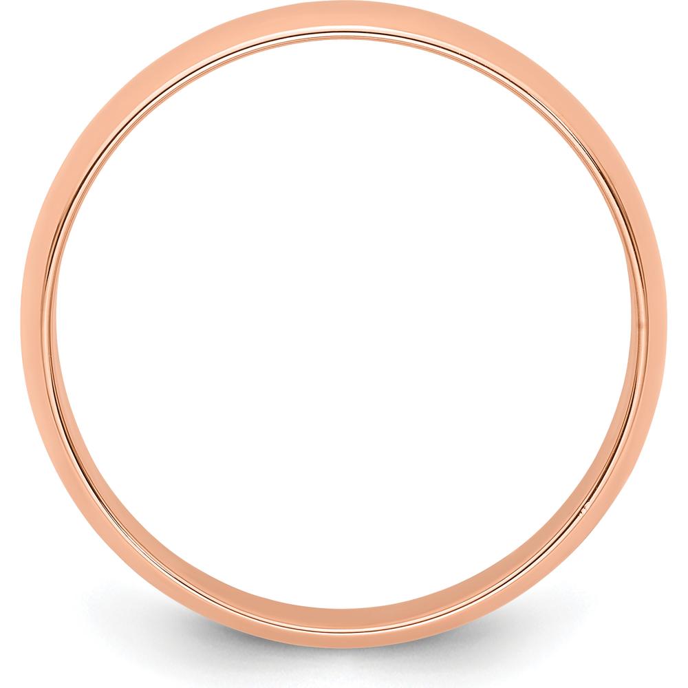 14K Rose Gold 5mm Lightweight Half Round Wedding Band - Size 11 by 0