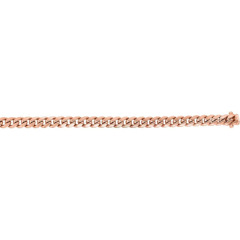 14K Rose Gold 6.1mm Classic Miami Cuban Bracelet with Box Lock - 8.5" by Orozza Fine Jewelry