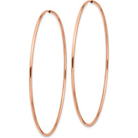 14K Rose Gold 65mm Polished Endless Tube Hoop Earrings by 0