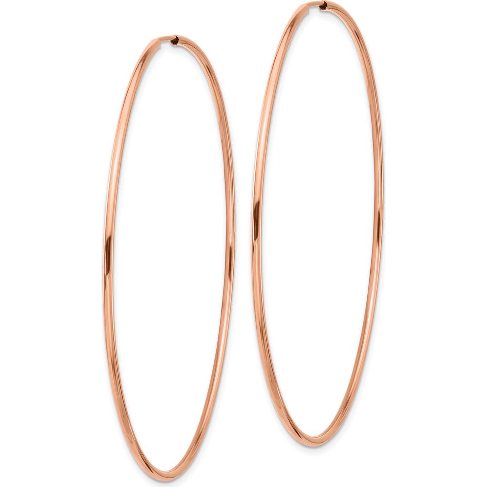 14K Rose Gold 65mm Polished Endless Tube Hoop Earrings by 0
