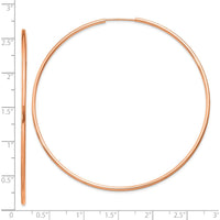 14K Rose Gold 65mm Polished Endless Tube Hoop Earrings by 0