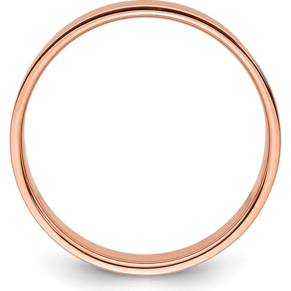 14K Rose Gold 6mm Flat Wedding Band - Lightweight and Engravable, Size 9 by Luciano & Cie