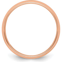 14K Rose Gold 6mm Half Round Wedding Band - Polished Finish, Size 11 by 0