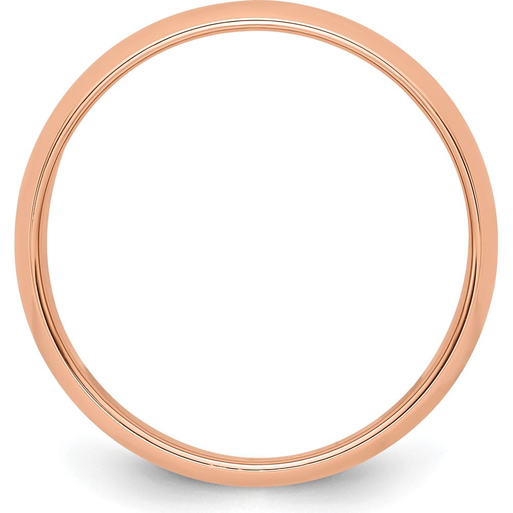 14K Rose Gold 6mm Half Round Wedding Band - Polished Finish, Size 11 by 0
