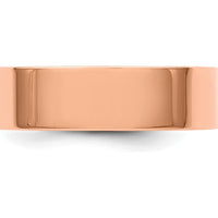 14K Rose Gold 6mm Lightweight Flat Wedding Band - Size 11 by Luciano & Cie
