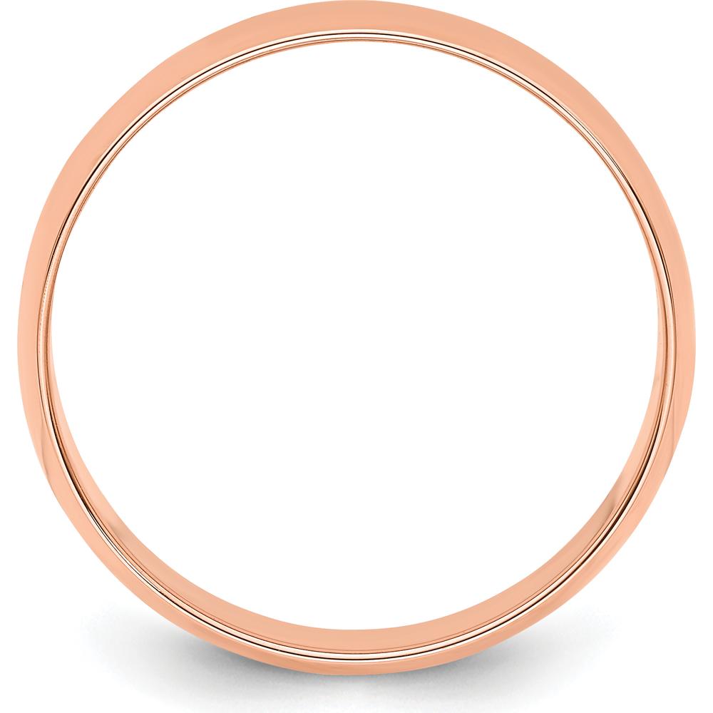 14K Rose Gold 6mm Lightweight Half Round Wedding Band - Size 9 by 0