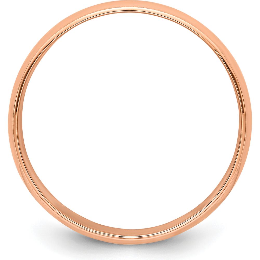 14K Rose Gold 6mm Lightweight Milgrain Half Round Wedding Band - Size 8.5 by 0