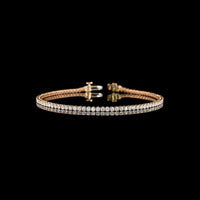 14K Rose Gold 7.0" Tennis Bracelet with 89 Prong-Set Round Lab Diamonds - 2.17 Carat Total Diamond Weight, E-F Color VS1 Clarity - Covaloro Fine Jewelry