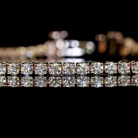 14K Rose Gold 7.0" Tennis Bracelet with 89 Prong-Set Round Lab Diamonds - 2.17 Carat Total Diamond Weight, E-F Color VS1 Clarity - Covaloro Fine Jewelry