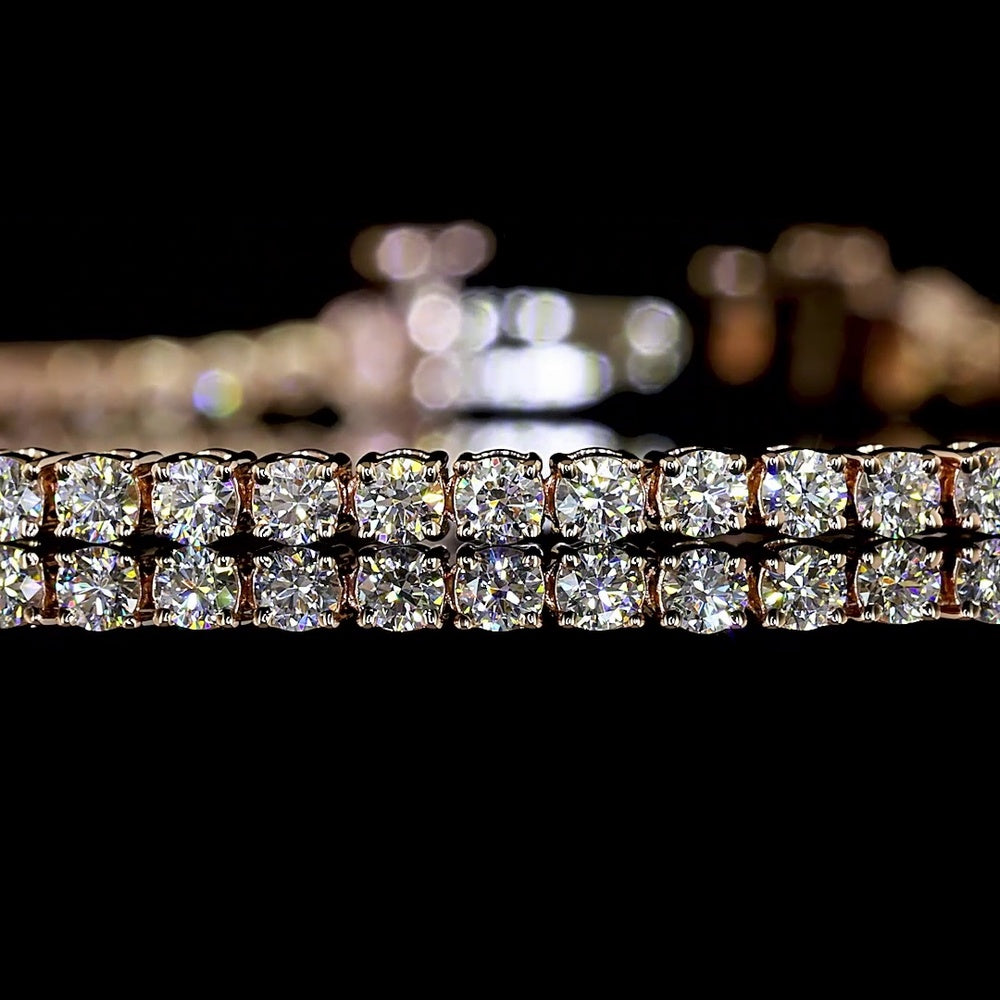 14K Rose Gold 7.0" Tennis Bracelet with 89 Prong-Set Round Lab Diamonds - 2.17 Carat Total Diamond Weight, E-F Color VS1 Clarity - Covaloro Fine Jewelry