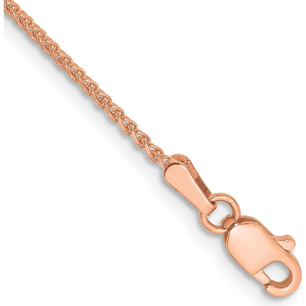 14K Rose Gold 7" 1.25mm Diamond-cut Spiga Chain Bracelet with Lobster Clasp by 0