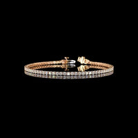 14K Rose Gold 7.5" Tennis Bracelet with Prong Set Round Lab Diamonds - 3.00 Carat Total Diamond Weight - Covaloro Fine Jewelry