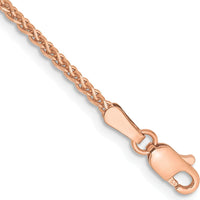 14K Rose Gold 7" Diamond-Cut Spiga Chain Bracelet with Lobster Clasp by 0
