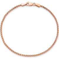 14K Rose Gold 7" Diamond-Cut Spiga Chain Bracelet with Lobster Clasp by 0