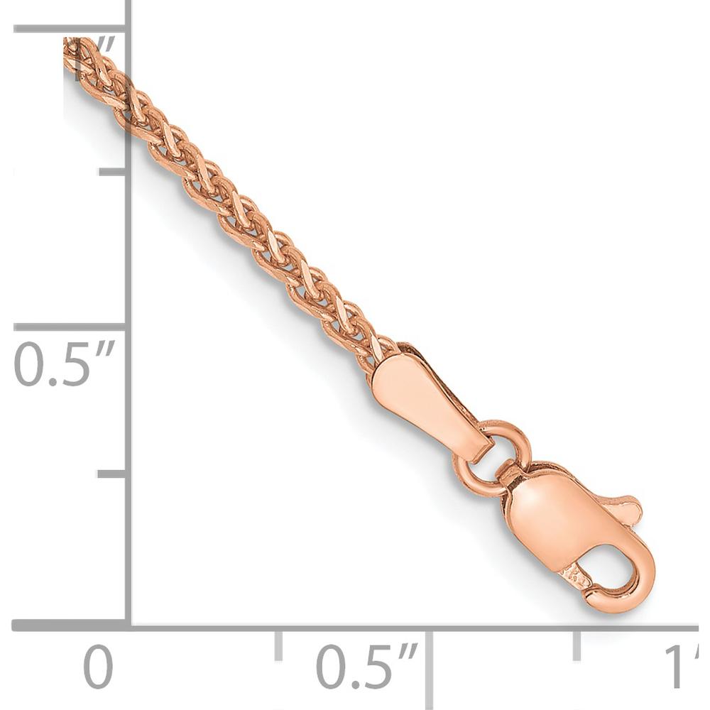 14K Rose Gold 7" Diamond-Cut Spiga Chain Bracelet with Lobster Clasp by 0