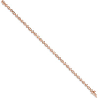 14K Rose Gold 7" Diamond Round and Oval Link Bracelet - 3/4 Carats Total Diamond Weight by Monteluci Fine Jewelry