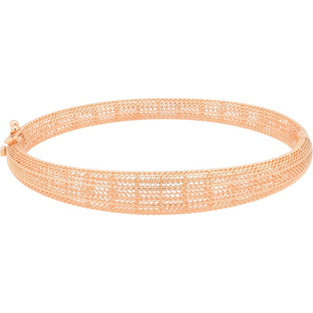 Outlet 14k Rose Gold Mesh Weave Wrapped Bracelet Bangle