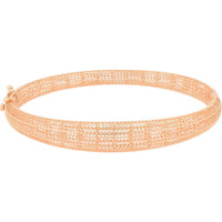 14K Rose Gold 7-Inch Mesh Bangle Bracelet - 10.45 Grams