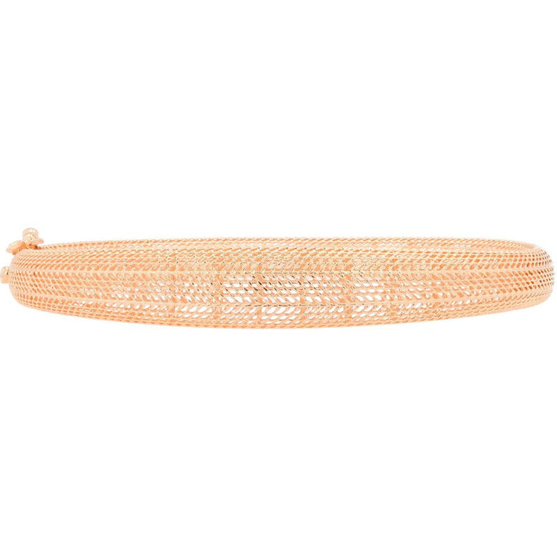 14K Rose Gold 7-Inch Mesh Bangle Bracelet - 10.45 Grams