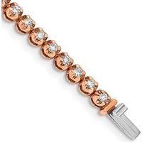 14K Rose Gold 7" Tennis Bracelet with 44 Round Diamonds - 2.00 Carats Total Diamond Weight by Monteluci Fine Jewelry