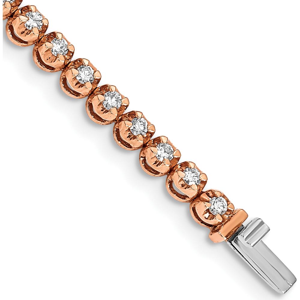 14K Rose Gold 7" Tennis Bracelet with 44 Round Diamonds - 2.00 Carats Total Diamond Weight by Monteluci Fine Jewelry
