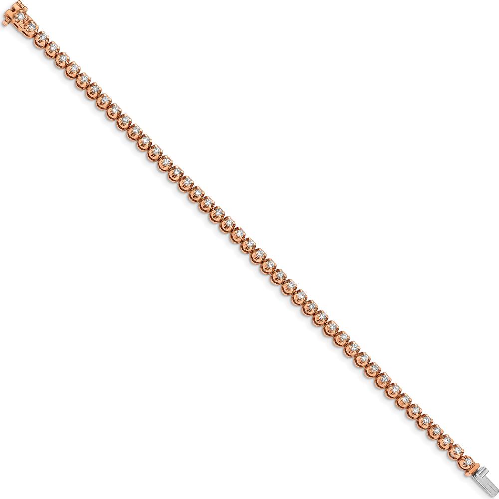 14K Rose Gold 7" Tennis Bracelet with 44 Round Diamonds - 2.00 Carats Total Diamond Weight by Monteluci Fine Jewelry