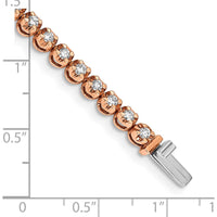 14K Rose Gold 7" Tennis Bracelet with 44 Round Diamonds - 2.00 Carats Total Diamond Weight by Monteluci Fine Jewelry