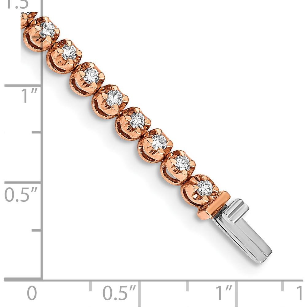 14K Rose Gold 7" Tennis Bracelet with 44 Round Diamonds - 2.00 Carats Total Diamond Weight by Monteluci Fine Jewelry