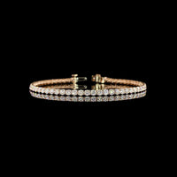14K Rose Gold 7" Tennis Bracelet with 59 Prong Set Round Lab Diamonds - 5.23 Carats Total Diamond Weight - Covaloro Fine Jewelry