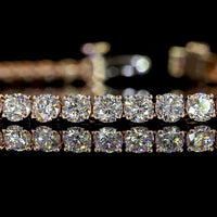14K Rose Gold 7" Tennis Bracelet with 59 Prong Set Round Lab Diamonds - 5.23 Carats Total Diamond Weight - Covaloro Fine Jewelry