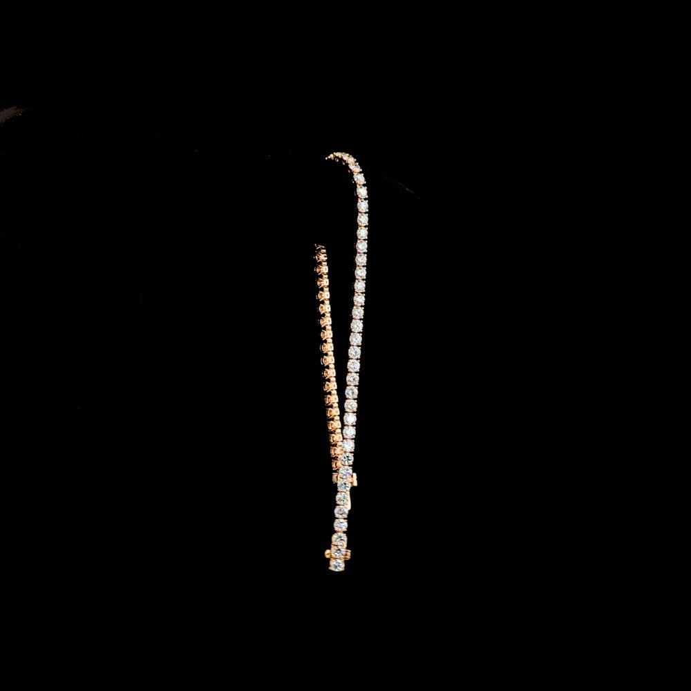 14K Rose Gold 7" Tennis Bracelet with 59 Prong Set Round Lab Diamonds - 5.23 Carats Total Diamond Weight - Covaloro Fine Jewelry