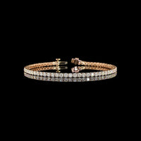 14K Rose Gold 7" Tennis Bracelet with 66 Prong Set Round Lab Diamonds - 4.30 Carat Total Diamond Weight - Covaloro Fine Jewelry
