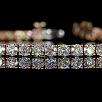 14K Rose Gold 7" Tennis Bracelet with 66 Prong Set Round Lab Diamonds - 4.30 Carat Total Diamond Weight - Covaloro Fine Jewelry