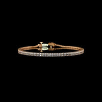 14K Rose Gold 7" Tennis Bracelet with Prong Set Round Lab Diamonds - 1.08 Carat Total Diamond Weight, E-F Color VS2 Clarity - Covaloro Fine Jewelry