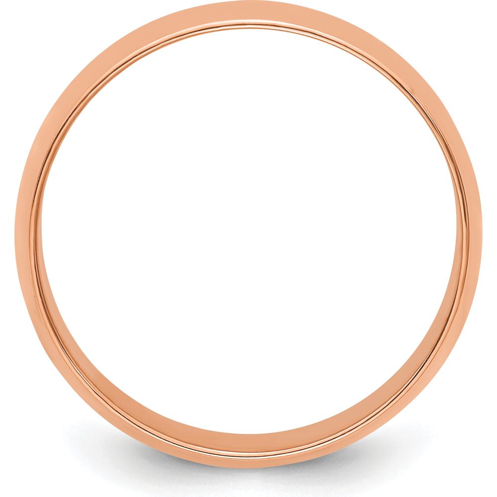 14K Rose Gold 7mm Half-Round Domed Wedding Band by 0
