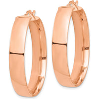 14K Rose Gold 7mm High Polished Hoop Earrings by 0