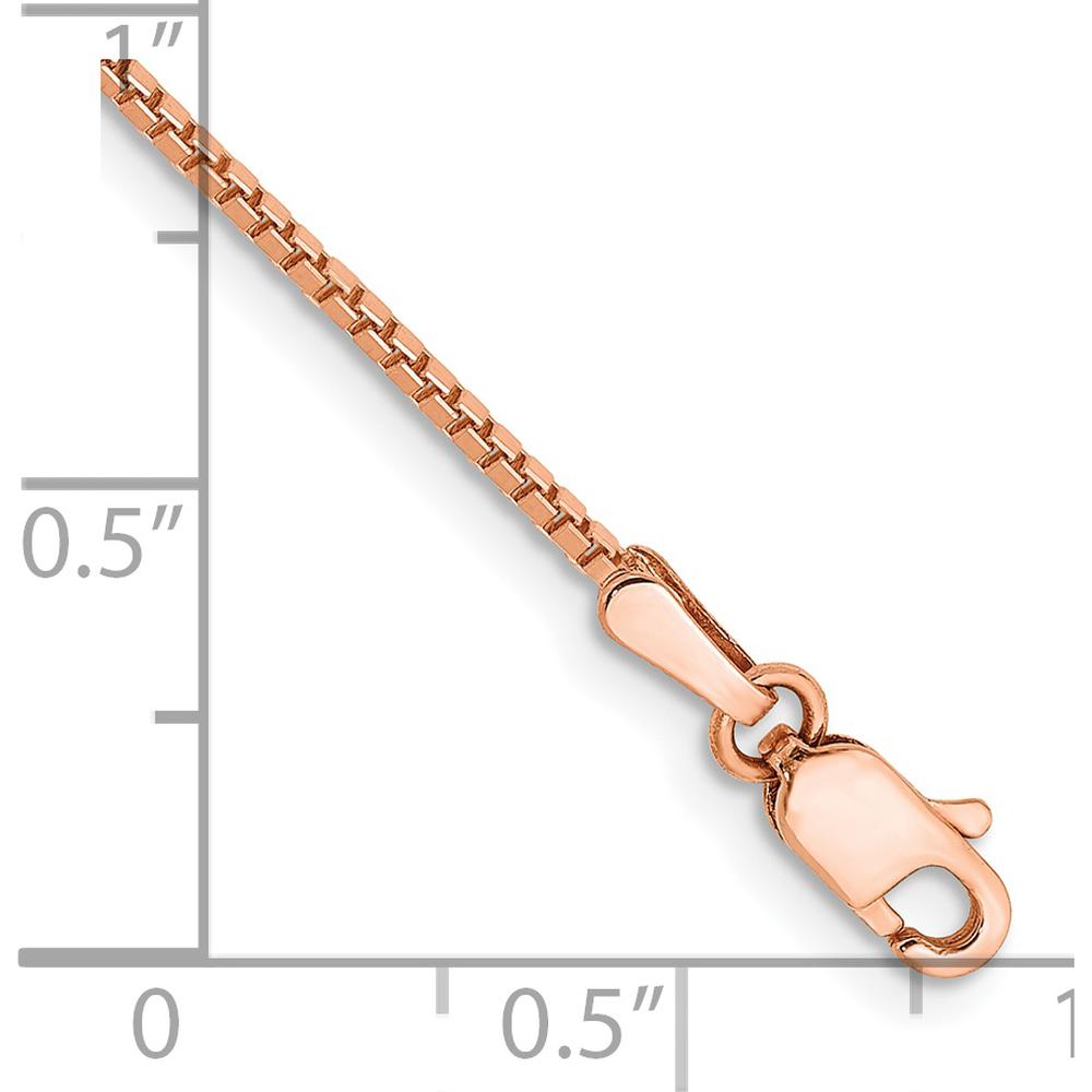 14K Rose Gold 8" Box Link Chain Bracelet with Lobster Clasp by 0