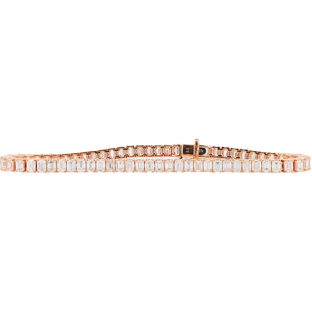 14K Rose Gold 8 Carat Diamond Tennis Bracelet - Total 8.00 Carat Diamond Weight