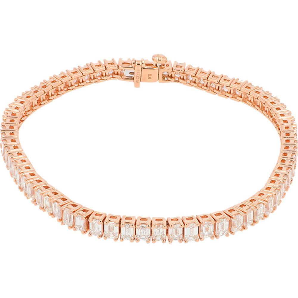 14K Rose Gold 8 Carat Diamond Tennis Bracelet - Total 8.00 Carat Diamond Weight