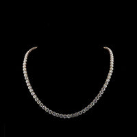 14K Rose Gold 85.73 Carat Tennis Necklace with 84 Prong-Set Round Lab Diamonds E-F VVS2 - Covaloro Fine Jewelry