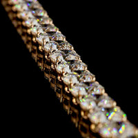 14K Rose Gold 85.73 Carat Tennis Necklace with 84 Prong-Set Round Lab Diamonds E-F VVS2 - Covaloro Fine Jewelry