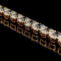 14K Rose Gold 85.73 Carat Tennis Necklace with 84 Prong-Set Round Lab Diamonds E-F VVS2 - Covaloro Fine Jewelry