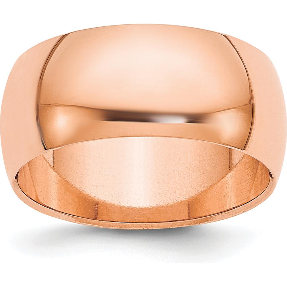 14K Rose Gold 8mm Half Round Wedding Band - Size 12 by 0