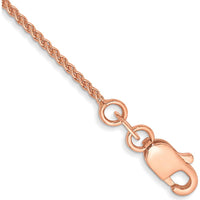14K Rose Gold 9" Solid Polished Spiga Anklet with Lobster Clasp by 0
