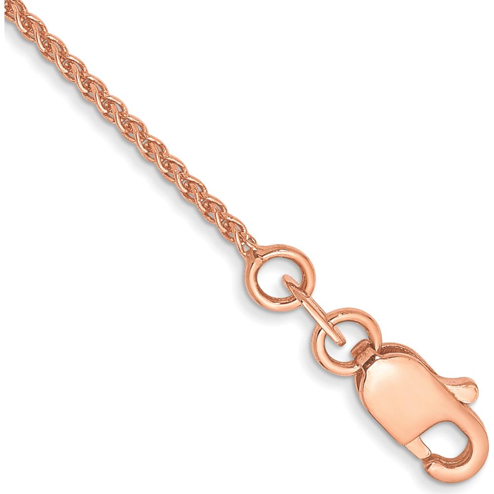 14K Rose Gold 9" Solid Polished Spiga Anklet with Lobster Clasp by 0