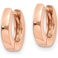 14K Rose Gold 9mm Polished Hinged Hoop Earrings for Men & Women by 0