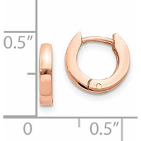 14K Rose Gold 9mm Polished Hinged Hoop Earrings for Men & Women by 0