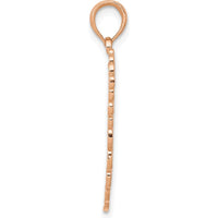 14K Rose Gold Angel Wing Pendant with Polished Finish by Oro Pregiato