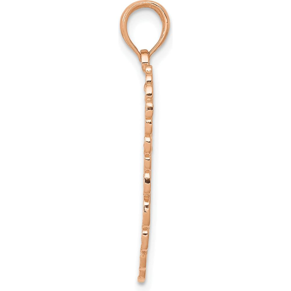14K Rose Gold Angel Wing Pendant with Polished Finish by Oro Pregiato